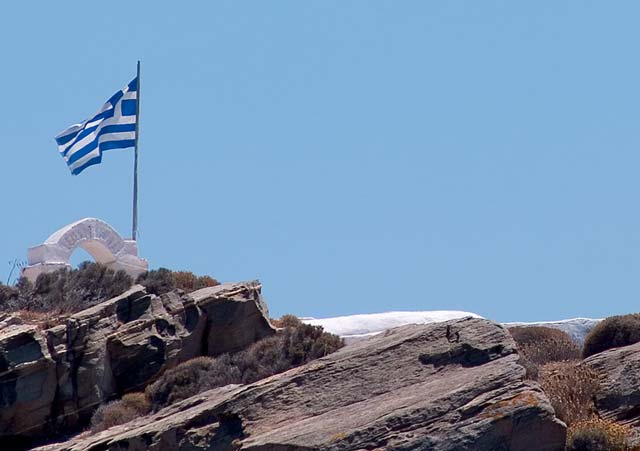 BLUE AND WHITE THE COLOYRS OF GREECE - There is a beach on Paros called Monastiri. Monastiri in Greek means obviously monastery and this is part of it. 

This photo is dedicated to all my fellow countrymen who showed to the rest of the world that Greece was capable of hosting the unforgetab