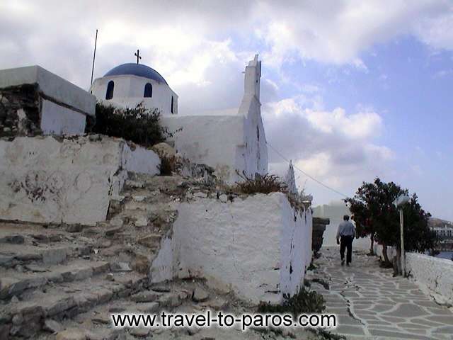 PARIKIA PAROS - A characteristic paved path in Parikia.