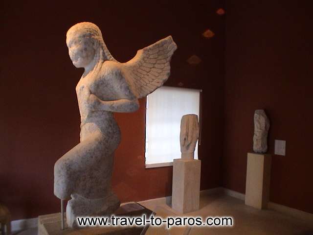 The archaic marble statue of Gorgo. PAROS PHOTO GALLERY - ARCHAEOLOGICAL MUSEUM OF PAROS