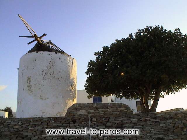 PARIKIA PAROS - A pisturesque windmill that we meet in one from the neighborhoods of Parikia.